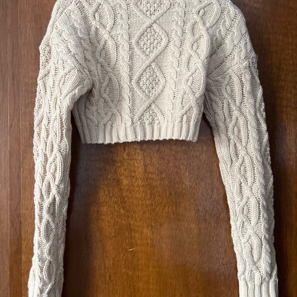 Edikted Cable Knit Cream Sweater crop size XS